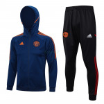 Chandal Manchester United 2023/2024 Con Capucha Azul Oscuro