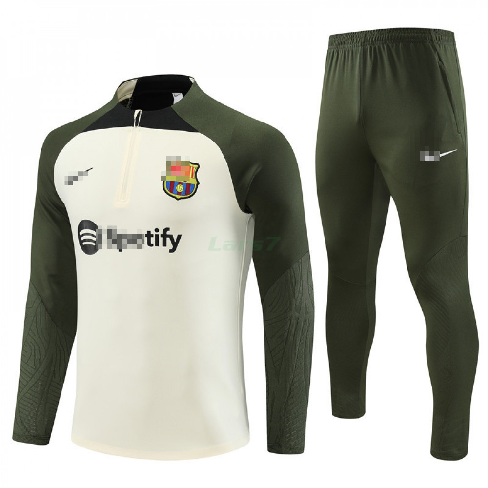 Sudadera de Entrenamiento Barcelona 2023/2024 Kit Beige/Verde