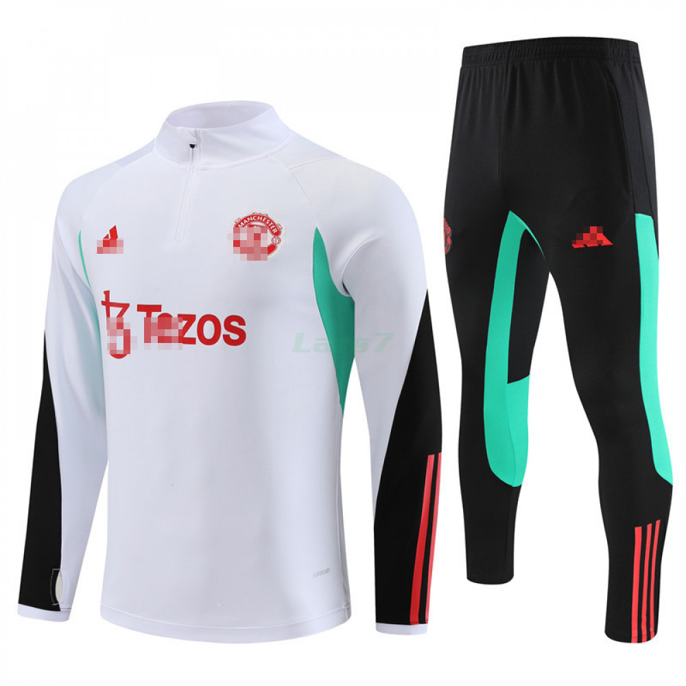 Sudadera de Entrenamiento Manchester United 2023/2024 Kit Blanco/Verde