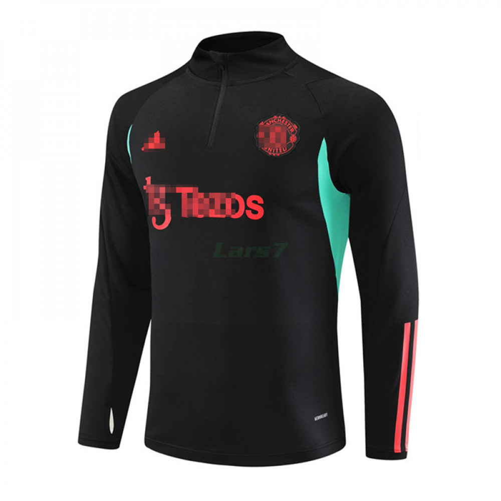 Sudadera de Entrenamiento Manchester United 2023/2024 Negro/Verde