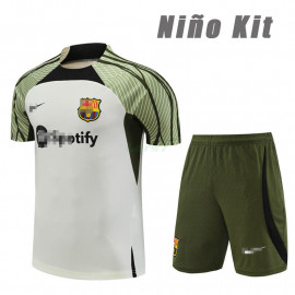 Camiseta de Entrenamiento Barcelona 2023/2024 Niño Kit Beige/Verde