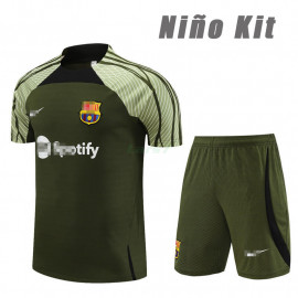 Camiseta de Entrenamiento Barcelona 2023/2024 Niño Kit Verde Oscuro