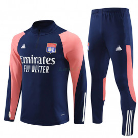 Sudadera de Entrenamiento Olympique De Lyon 2023/2024 Azul Marino/Rosa