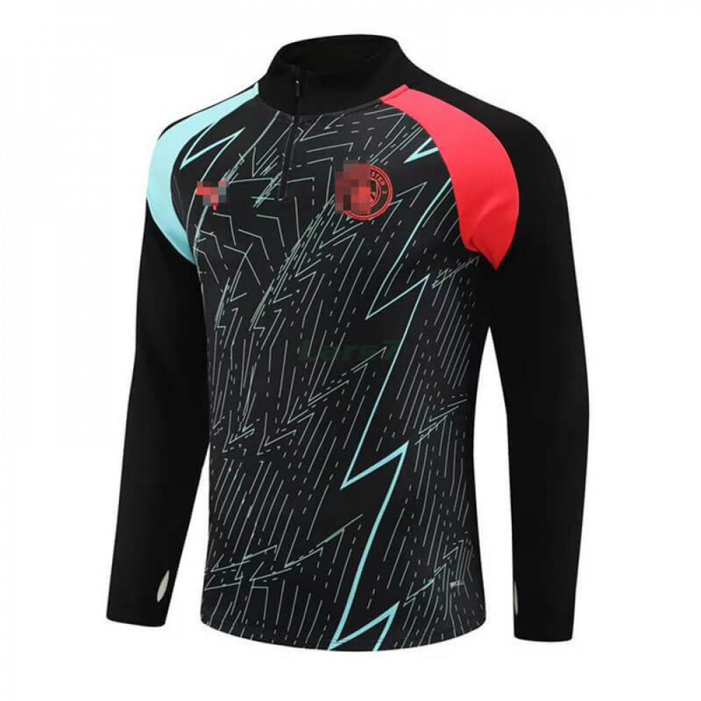 Sudadera de Entrenamiento Manchester City 2023/2024 Negro/Verde/Rojo