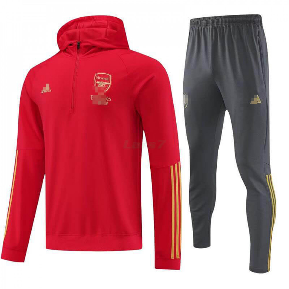 Sudadera de Entrenamiento Arsenal 2023/2024 Con Capucha Kit Rojo