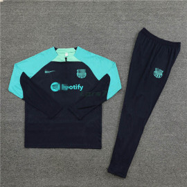 Sudadera de Entrenamiento Barcelona 2023/2024 Niño Kit Azul Marino/Verde