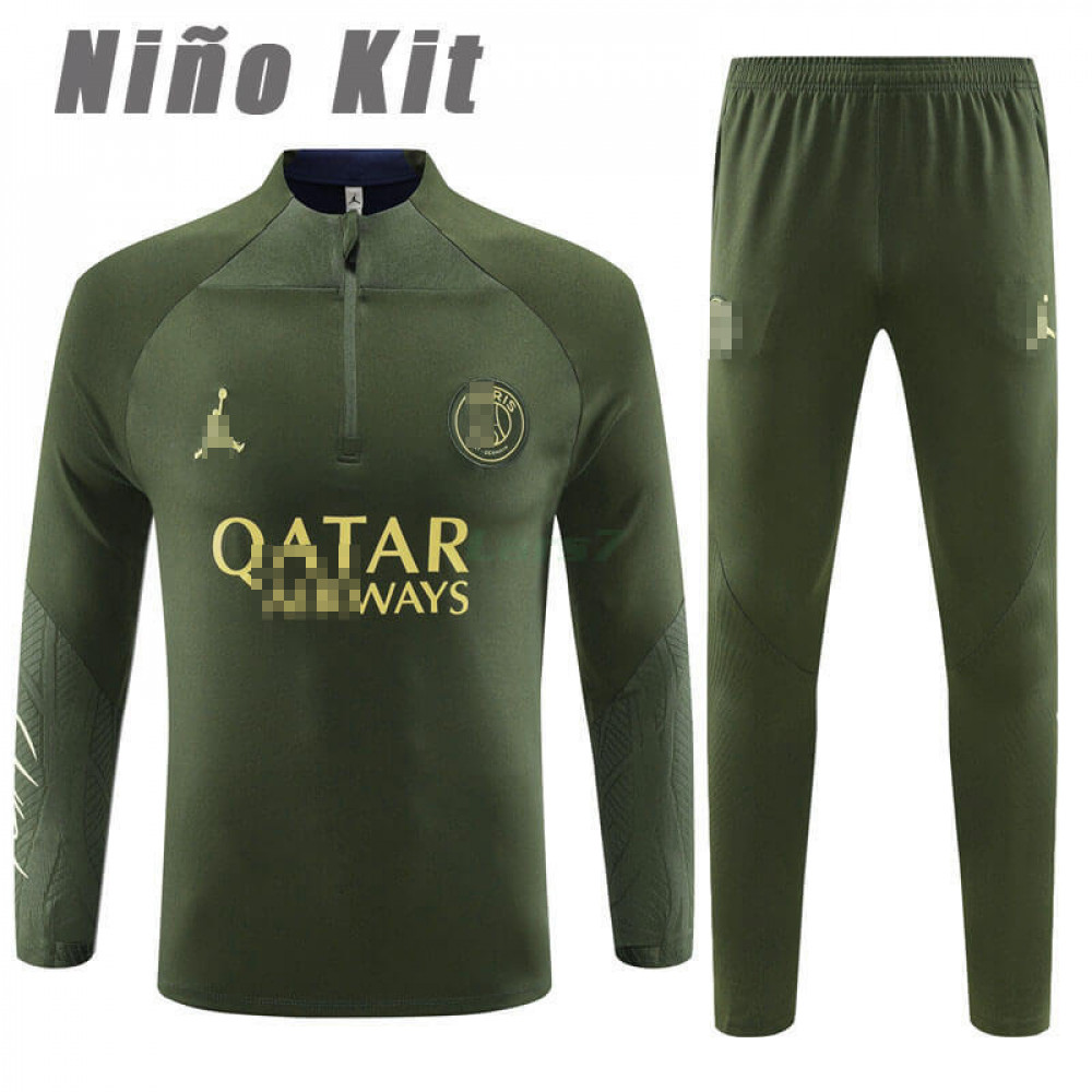 Sudadera de Entrenamiento PSG 2023/2024 Niño Kit Verde