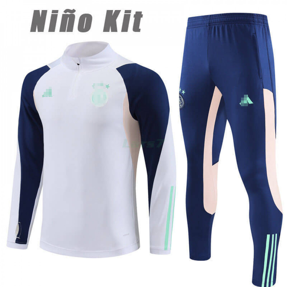 Sudadera de Entrenamiento Ajax de Ámsterdam 2023/2024 Niño Kit Blanco/Azul