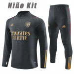 Sudadera de Entrenamiento Arsenal 2023/2024 Niño Kit Gris Oscuro