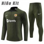 Sudadera de Entrenamiento Barcelona 2023/2024 Niño Kit Verde Oscuro