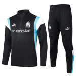 Sudadera de Entrenamiento Olympique Marsella 2023/2024 Kit Negro/Azul/Blanco