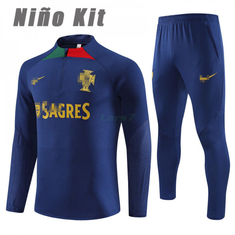 Sudadera de Entrenamiento Portugal 2023 Niño Kit Azul