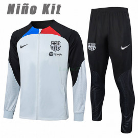 Chandal Barcelona 2023/2024 Niño Gris Claro/Negro