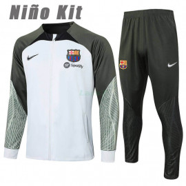 Chandal Barcelona 2023/2024 Niño Gris Claro/Verde