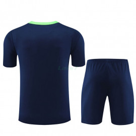 Camiseta de Entrenamiento Brasil 2023 Niño Kit Azul Marino/Verde