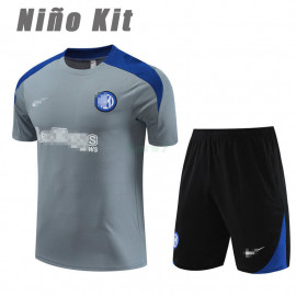 Camiseta de Entrenamiento Inter De Milan 2023/2024 Niño Kit Gris Oscuro