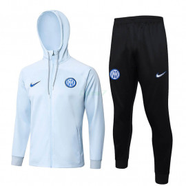 Chandal Inter de Milan 2023/2024 Con Capucha Gris Claro