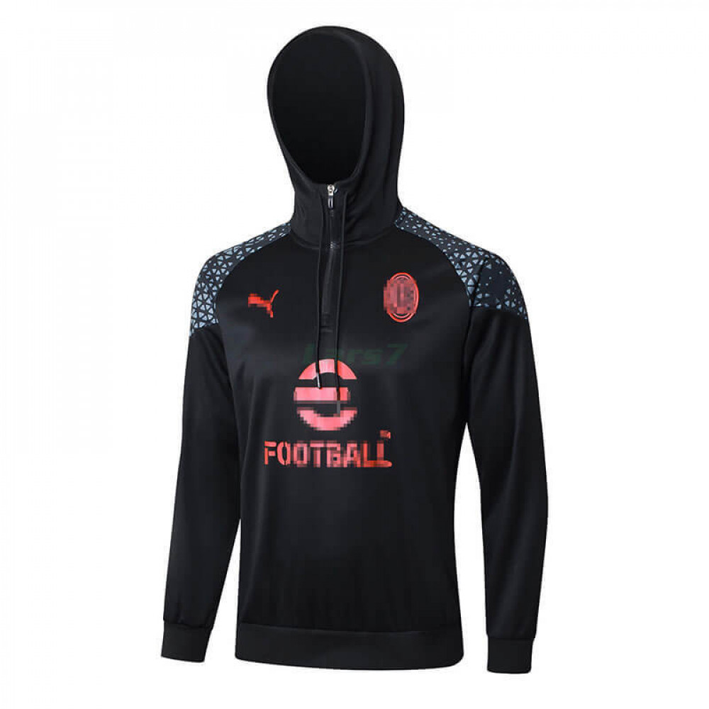 Sudadera de Entrenamiento AC Milan 2023/2024 Con Capucha Negro