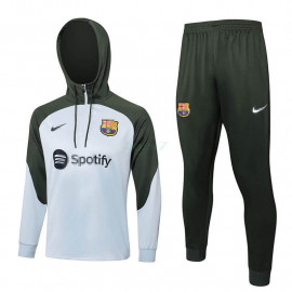 Sudadera de Entrenamiento Barcelona 2023/2024 Con Capucha Gris/Verde