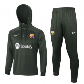 Sudadera de Entrenamiento Barcelona 2023/2024 Con Capucha Verde Oscuro