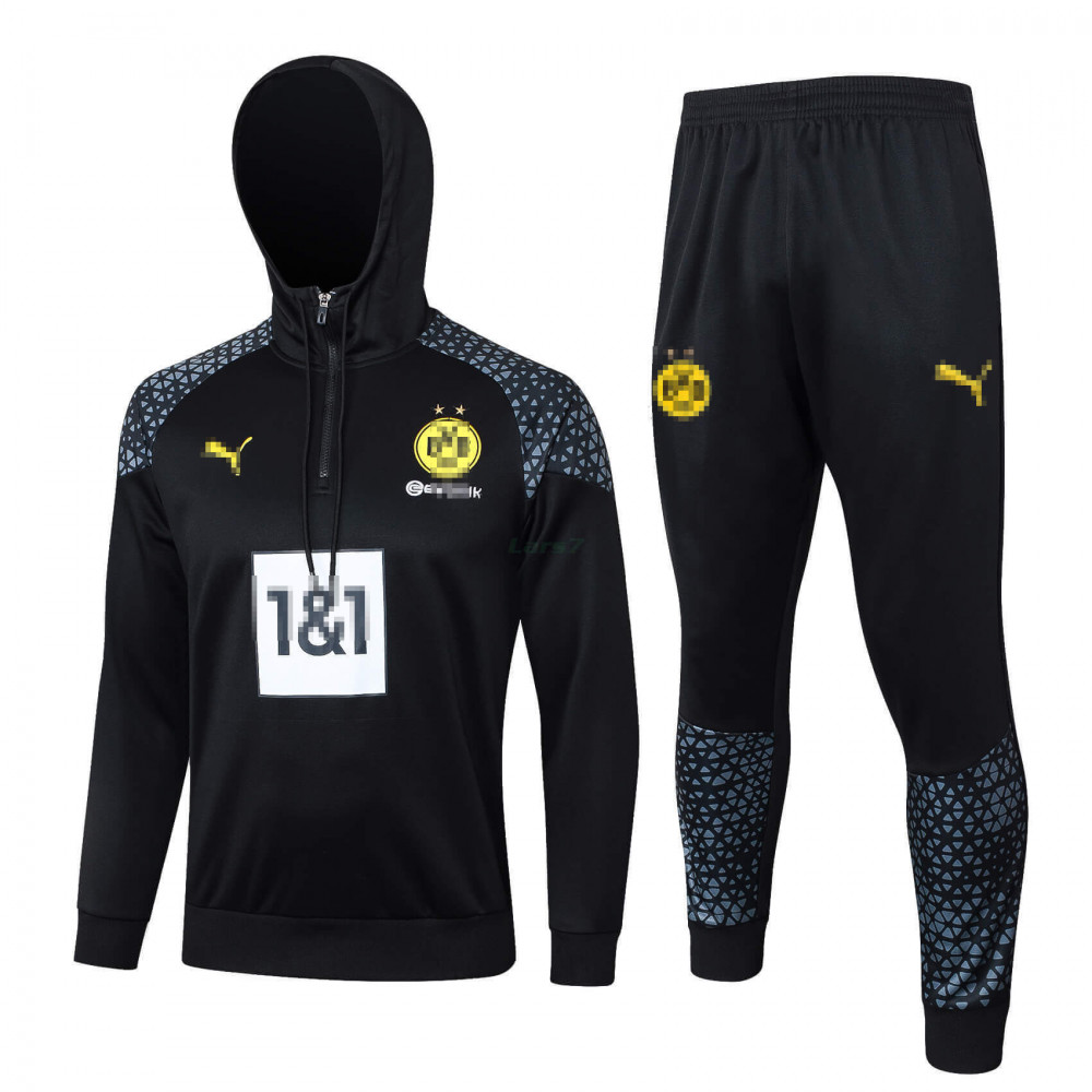 Sudadera de Entrenamiento Borussia Dortmund 2023/2024 Con Capucha Kit Negro