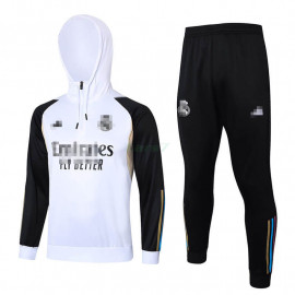 Sudadera de Entrenamiento Real Madrid 2023/2024 Con Capucha Blanco/Negro