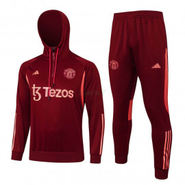 Sudadera De Entrenamiento Manchester United 2023/2024 Con Capucha Rojo