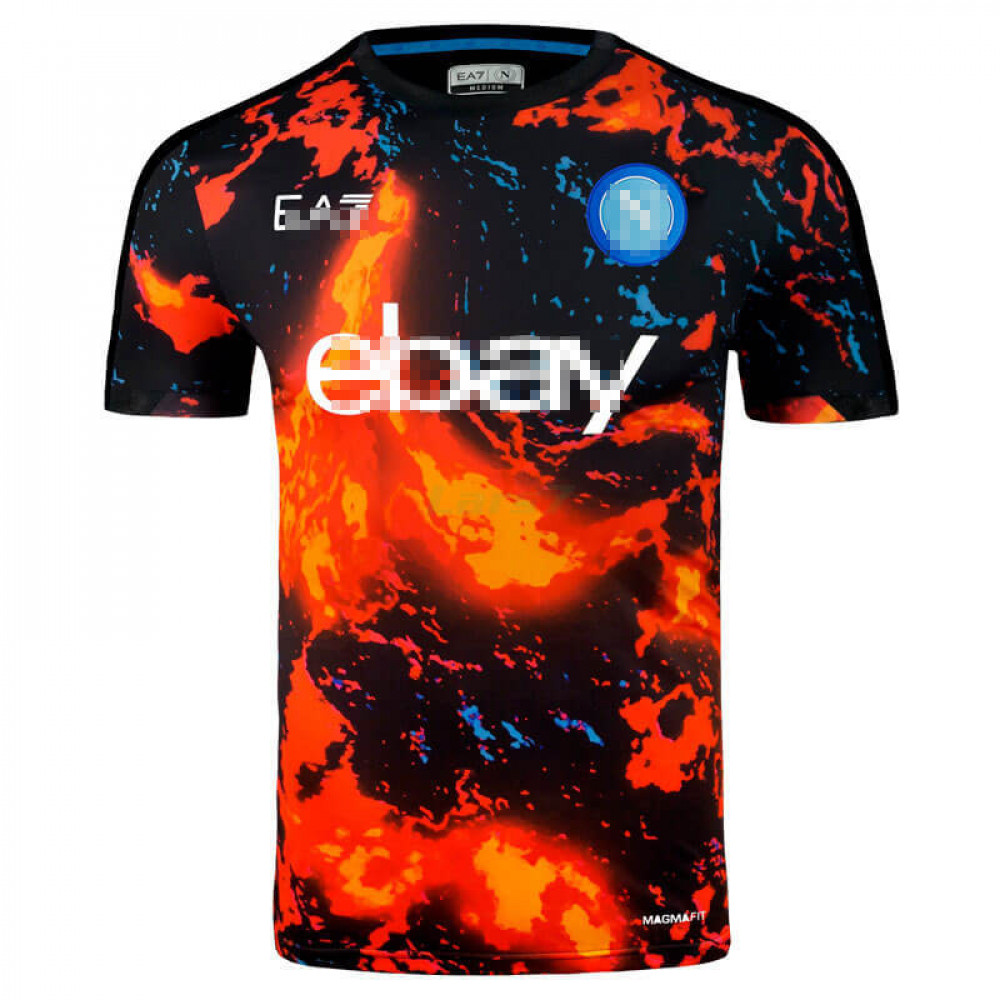 Camiseta Napoli 2024/2025 Pre-Match Negro/Naranja