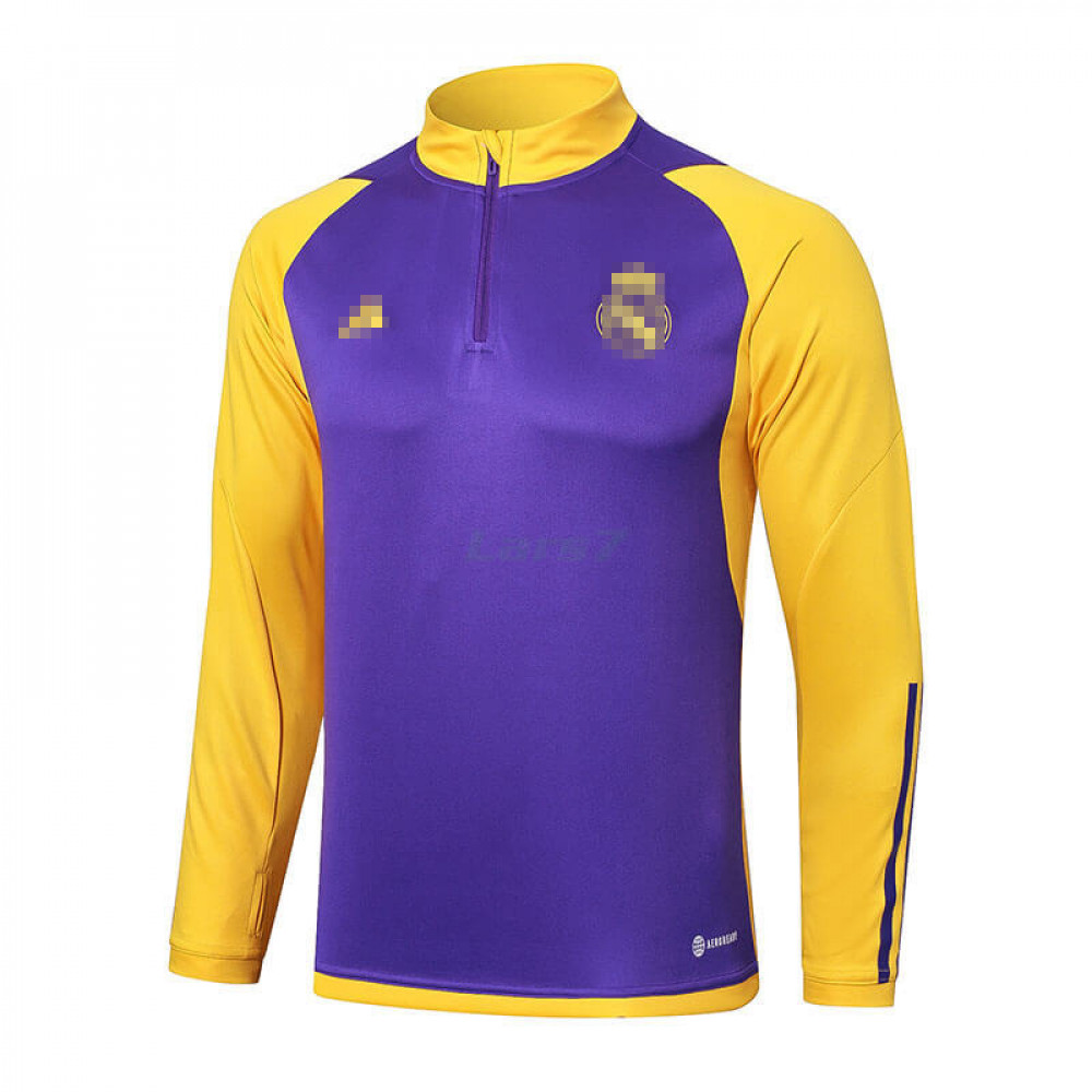 Sudadera De Entrenamiento Real Madrid 2024/2025 Morado/Amarillo