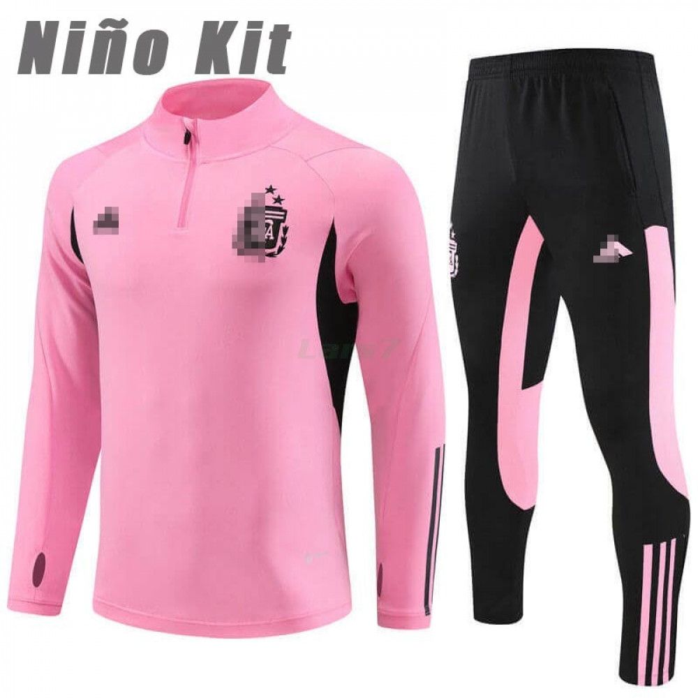 Sudadera De Entrenamiento Argentina 2024 Niño Kit Rosa