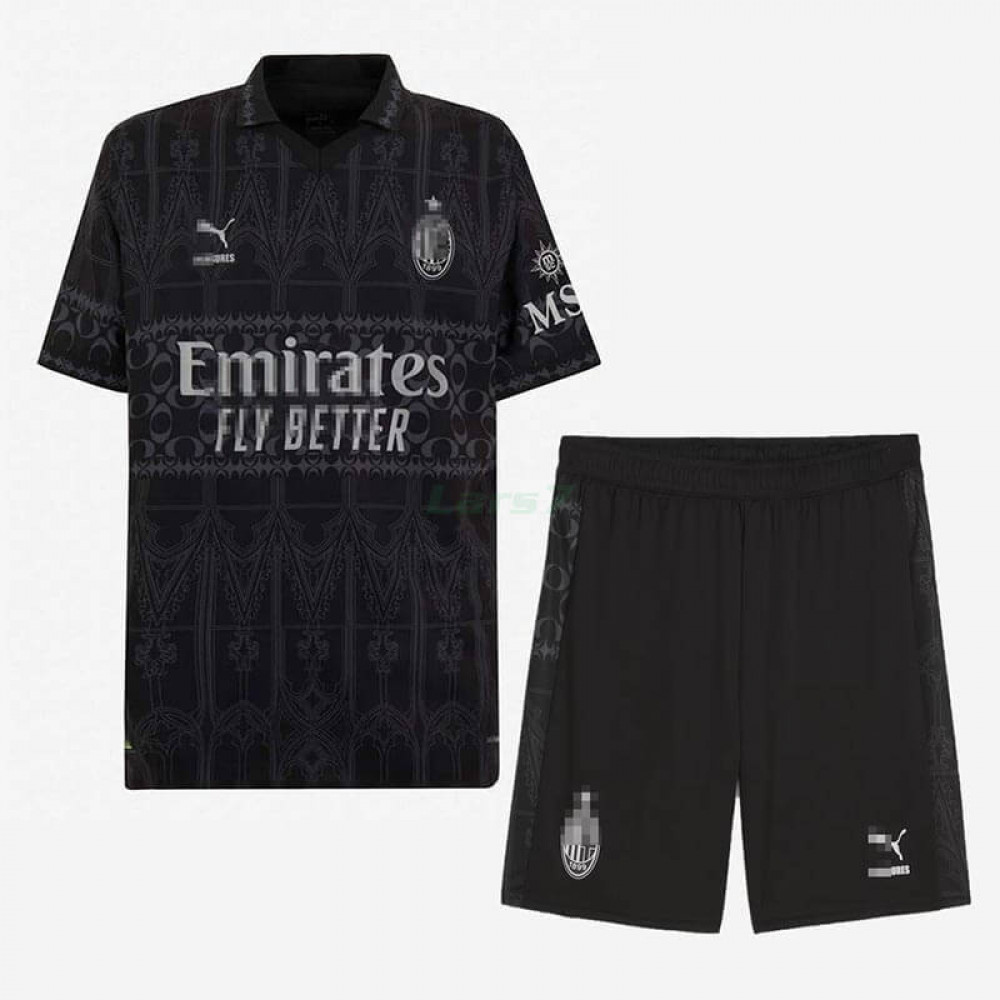 Camiseta AC Milan 4ª Equipación 2023/2024 Negro Niño Kit