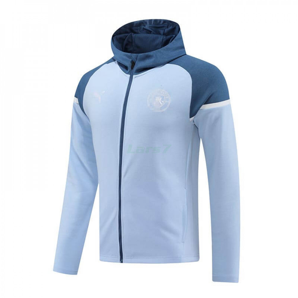 Chaqueta Manchester City 2024/2025 Con Capucha Azul Claro