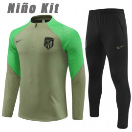 Sudadera de Entrenamiento Atlético de Madrid 2024/2025 Niño Kit Verde (El Escudo Anterior)