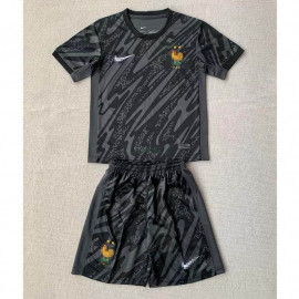 Camiseta De Portero Francia 2024 Niño Kit Gris/Negro