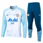 Sudadera de Entrenamiento Manchester City 2024/2025 Cuello Redondo Kit Azul/Blanco