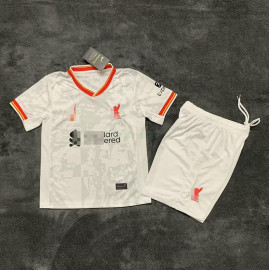 Camiseta Liverpool 2024/2025 Blanco/Gris Niño Kit