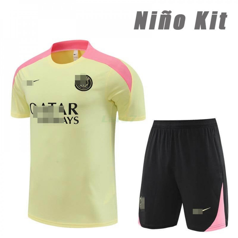 Camiseta de Entrenamiento PSG 2024/2025 Niño Kit Amarillo/Rosa