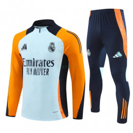 Sudadera de Entrenamiento Real Madrid 2024/2025 Azul Claro/Naranja