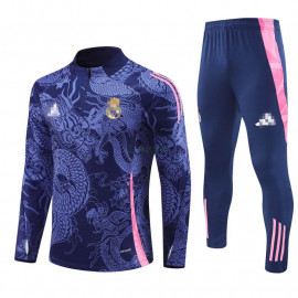 Sudadera de Entrenamiento Real Madrid 2024/2025 Azul/Rosa