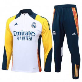 Sudadera de Entrenamiento Real Madrid 2024/2025 Blanco/Amarillo