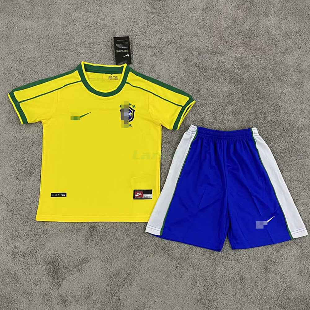 Camiseta Brasil 1ª Equipación Retro 1998 Niño Kit