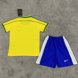 Camiseta Brasil 1ª Equipación Retro 1998 Niño Kit