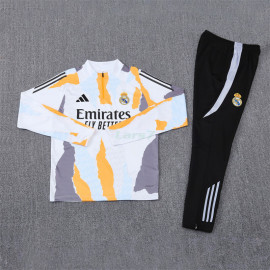 Sudadera De Entrenamiento Real Madrid 2024/2025 Kit Blanco/Naranja/Gris