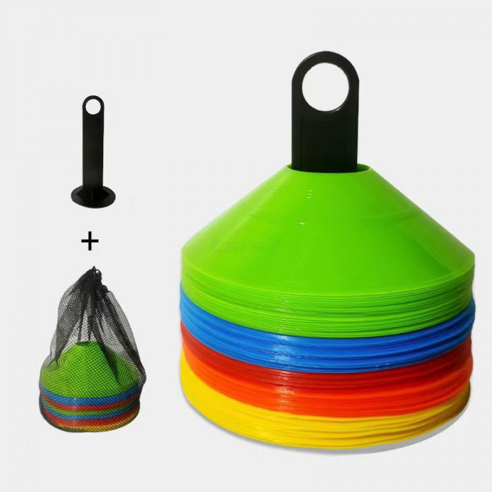 Juego de Conos de Disco Multicolor para Entrenamiento con Soporte y Bolsillos de Malla