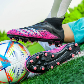 Botas De Fútbol Para Niños Y Adultos De Caña Alta Multicolores (#35~#45)