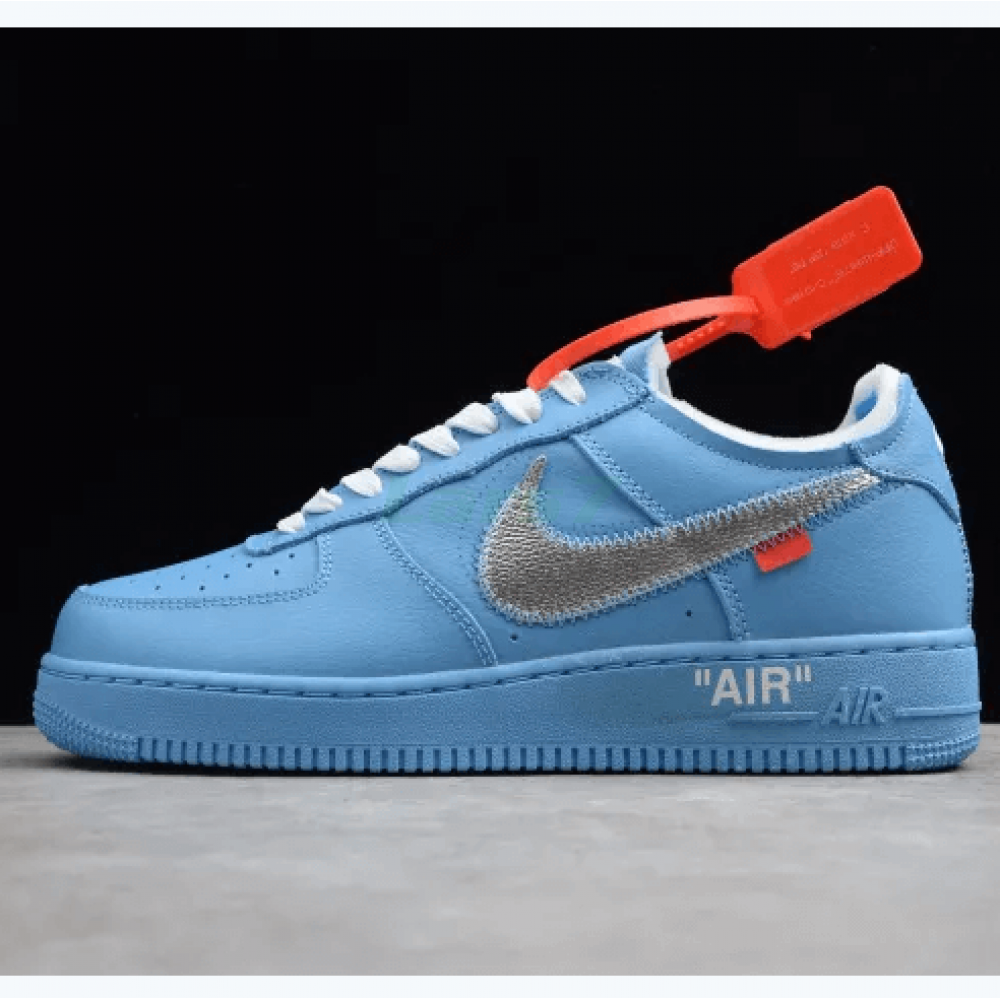 Off-White x Air Force 1 MCA Azul Universario con Zip-Tie