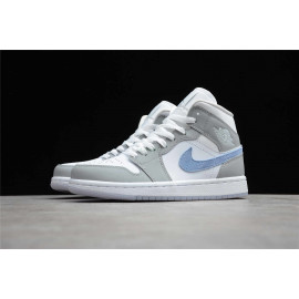 Air Jordan 1 Corte Medio Blanco/Gris/Azul