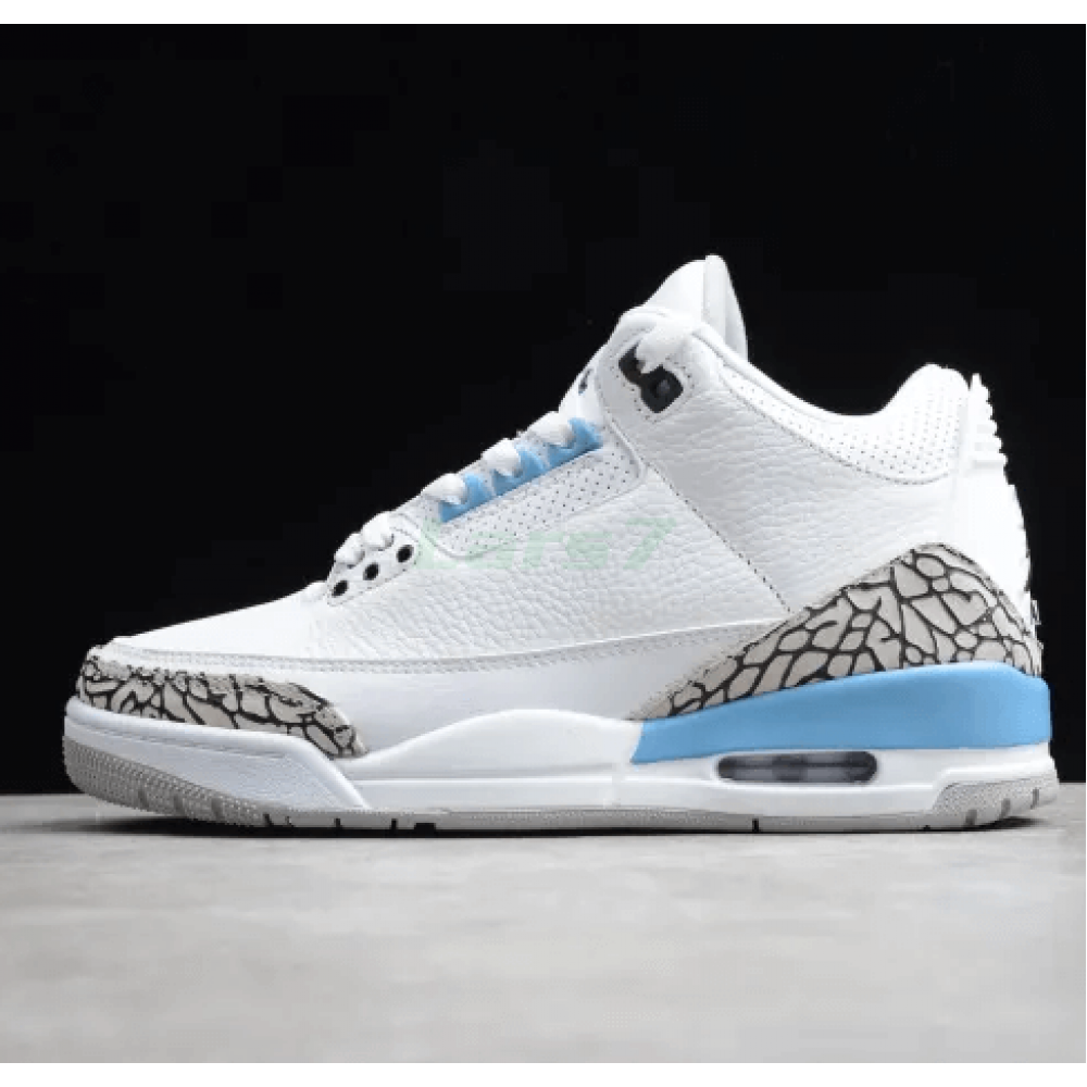 Air Jordan 3 “UNC” Blanco/Azul Claro